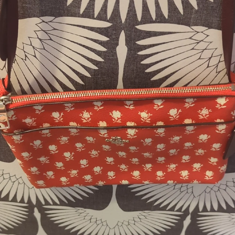 Coach Badlands Floral East West Crossbody Red Patterned Women's Bag